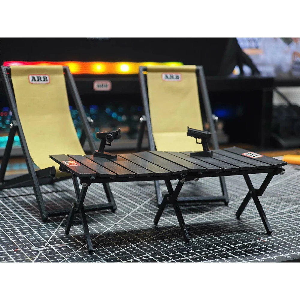 Rc Hobby Desk - Simüle Kamp Masa Katlanır Sandalye Seti